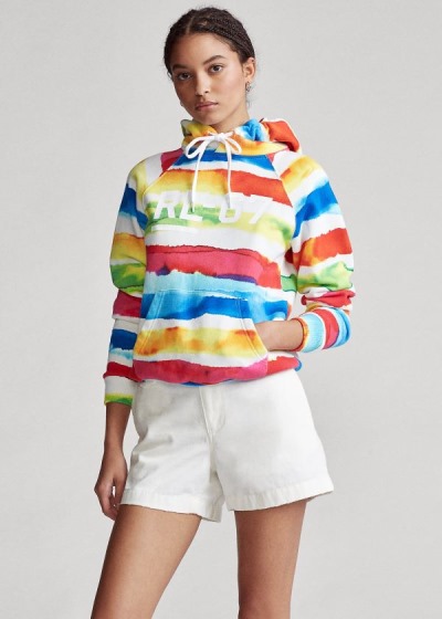 Polo Ralph Lauren Striped Fleece Hættetrøje Dame Danmark (OSENP2584)